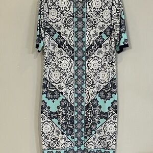 Floral Geometric Patterned Dress